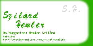 szilard hemler business card
